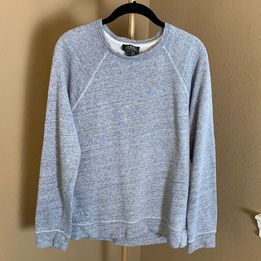 A.P.C. Heather Gray Crewneck Sweatshirt